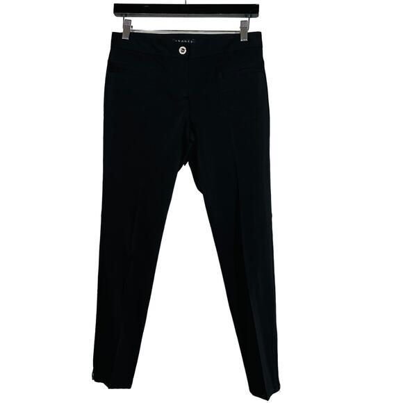 Theory Ankle Zip Pant Black Career Casual Trouser Low Rise EUC - 6 - Picture 1 of 5